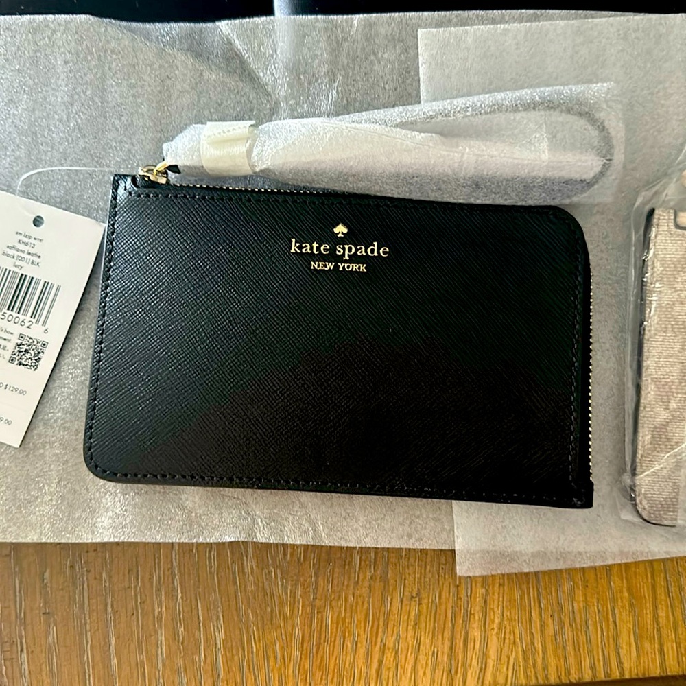 Kate spade wallet with strap (black) new with tags